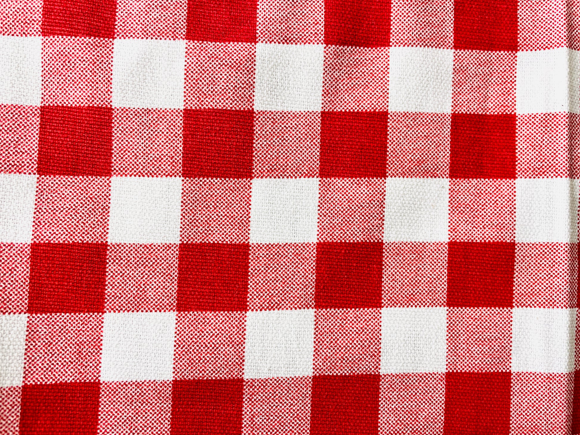 Wendy red checkered gingham apron tablecloth summer picnic Italian French bbq pattern