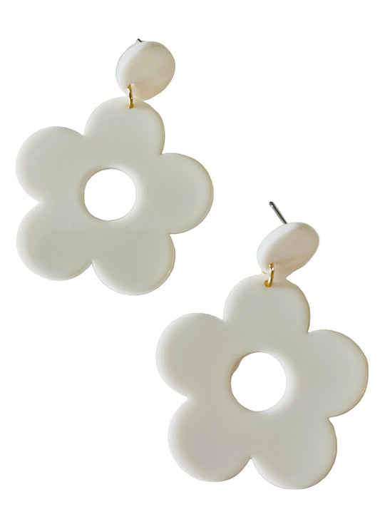 Amanda Bright Designs white flower earrings
