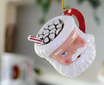 Winking Santa Mug Mini Ornament
