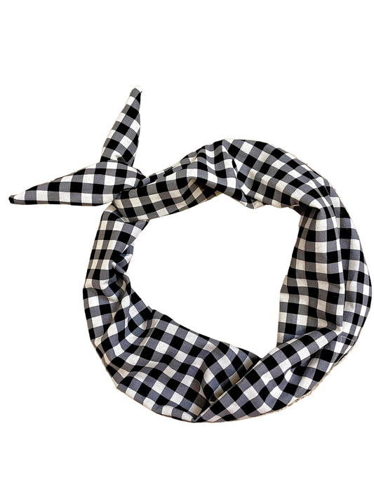 Black and white checkered headband Amanda Bright Designs headbands for women
