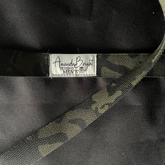 Amanda Bright designs black Multicam string and black waterproof canvas apron for men bbq grilling birthday christmas gift