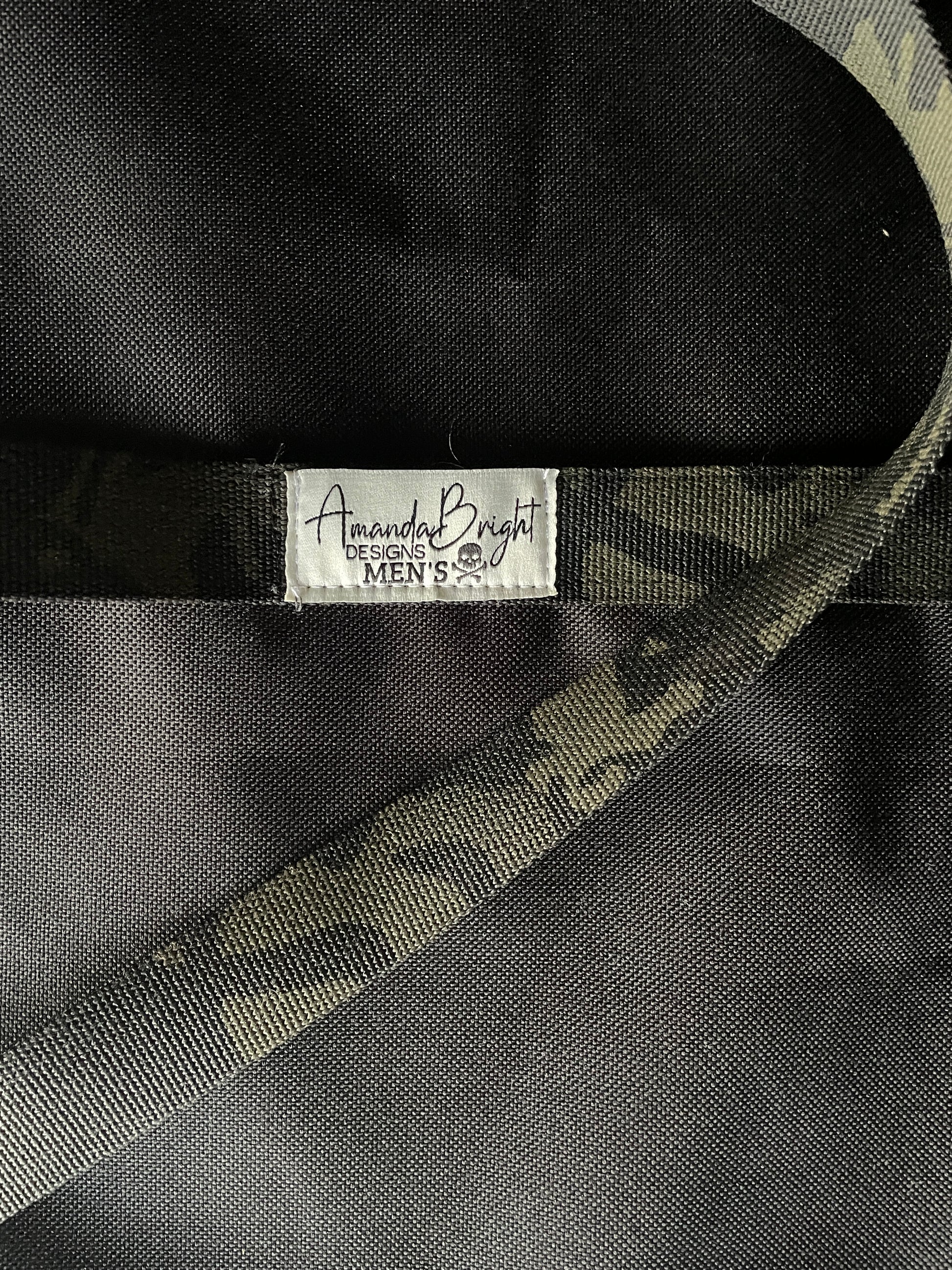 Amanda Bright designs black Multicam string and black waterproof canvas apron for men bbq grilling birthday christmas gift