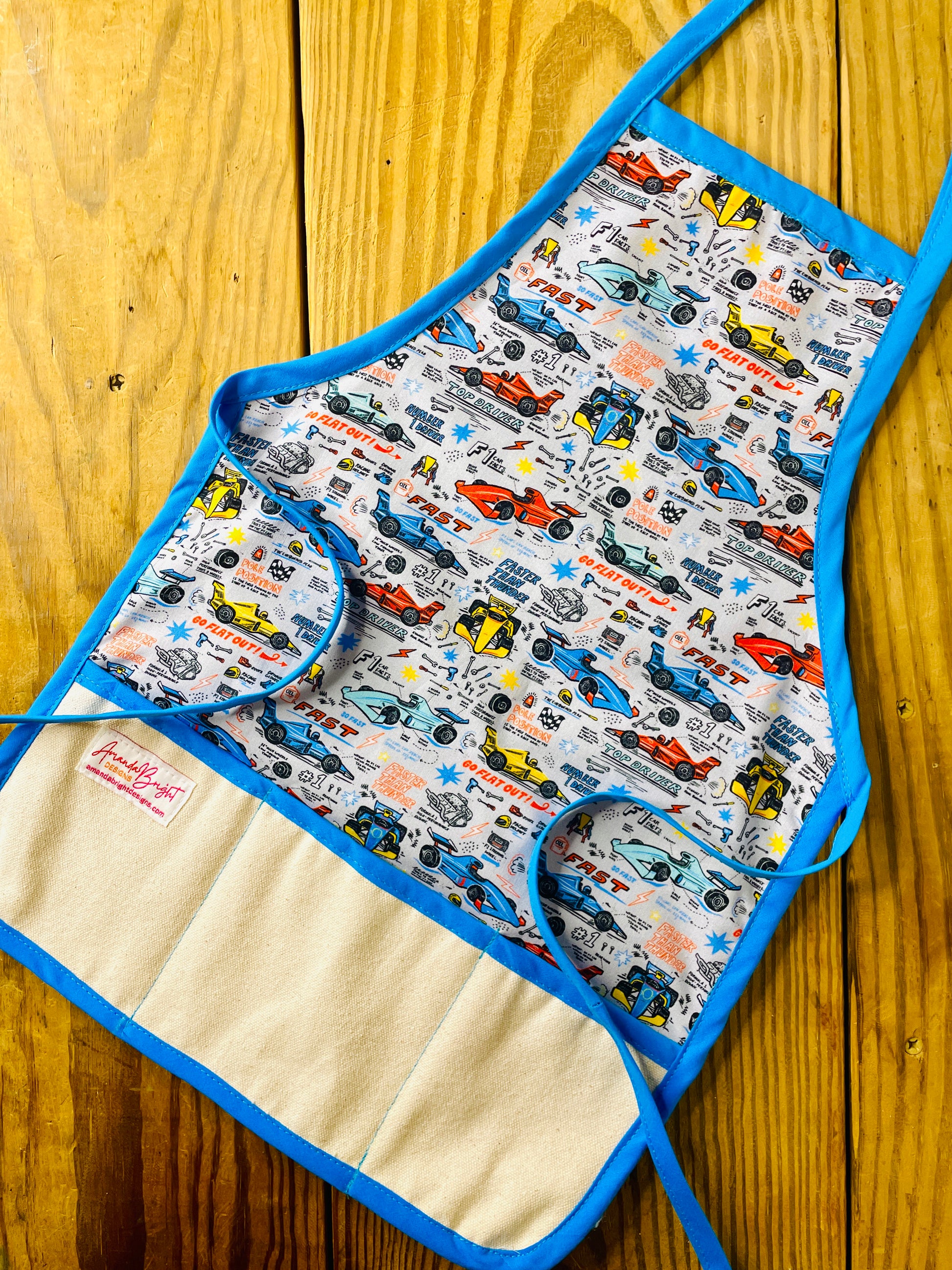 Amana Bright Designs Formula 1 Racing Children's Apron