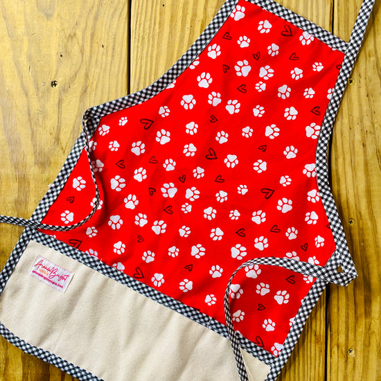 Amanda Bright Designs Children's Paw Print Apron dog cat lovers