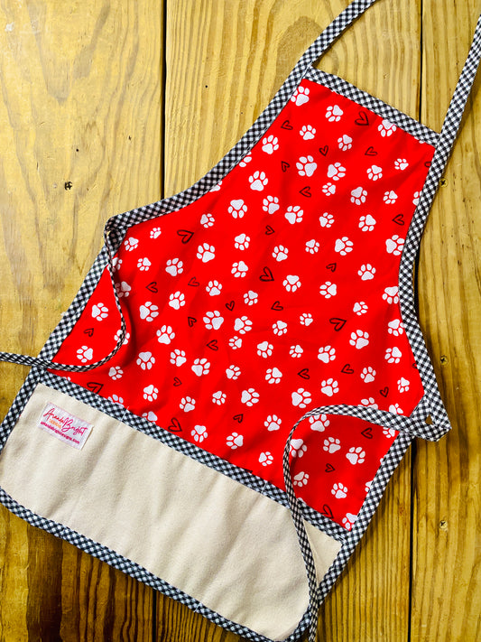 Amanda Bright Designs Children's Paw Print Apron dog cat lovers