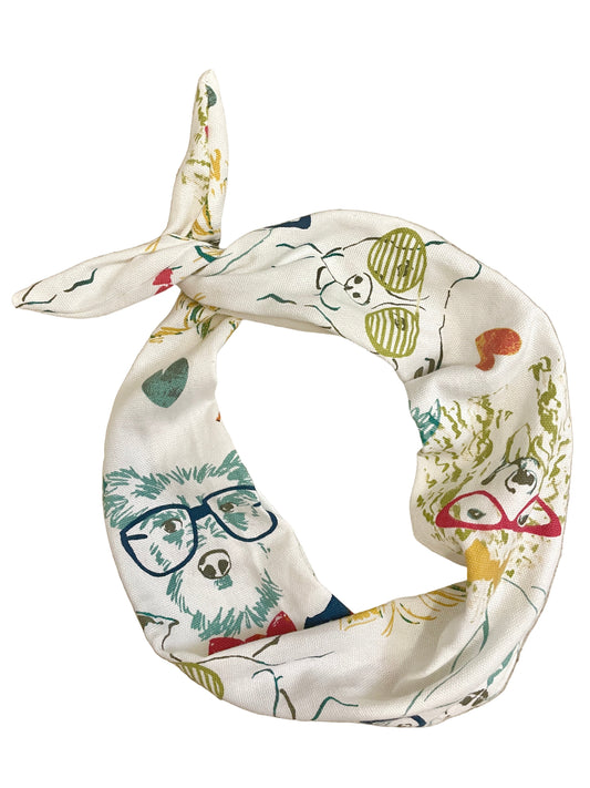100% cotton fabric dogs with glasses headband with animal print Amanda Bright Designs headband for women