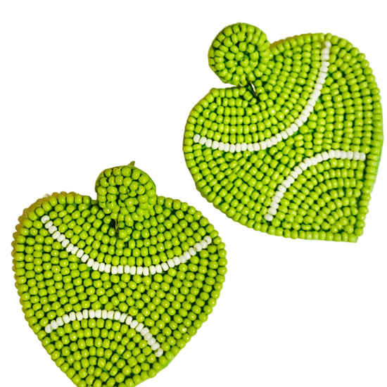 Amanda Bright Designs Heart Shaped tennis beaded earrings