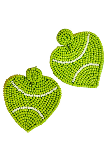 Amanda Bright Designs Heart Shaped tennis beaded earrings