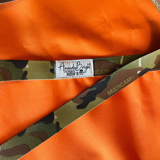 Amanda Bright designs mens Multicam orange ottertex canvas apron mcfly back to the future theme 