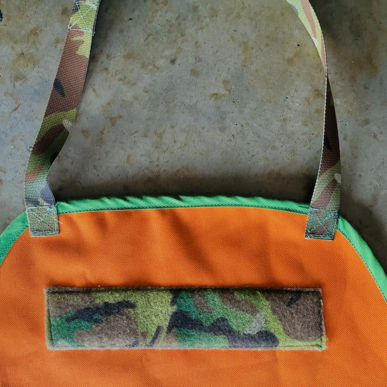 Amanda Bright designs mens Multicam orange ottertex canvas apron mcfly back to the future theme 