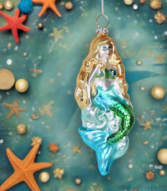 Mermaid Glass Ornament