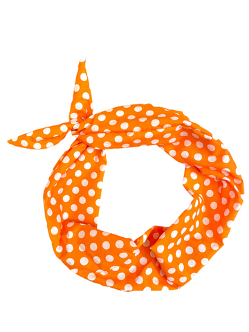 Amanda Bright Designs orange polkadot headband for women summertime vacation vibes