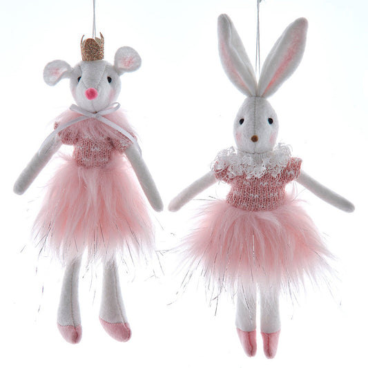 Plush Ballerina Ornaments, Asstd.