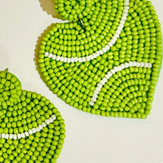 Amanda Bright Designs Heart Shaped tennis beaded earrings