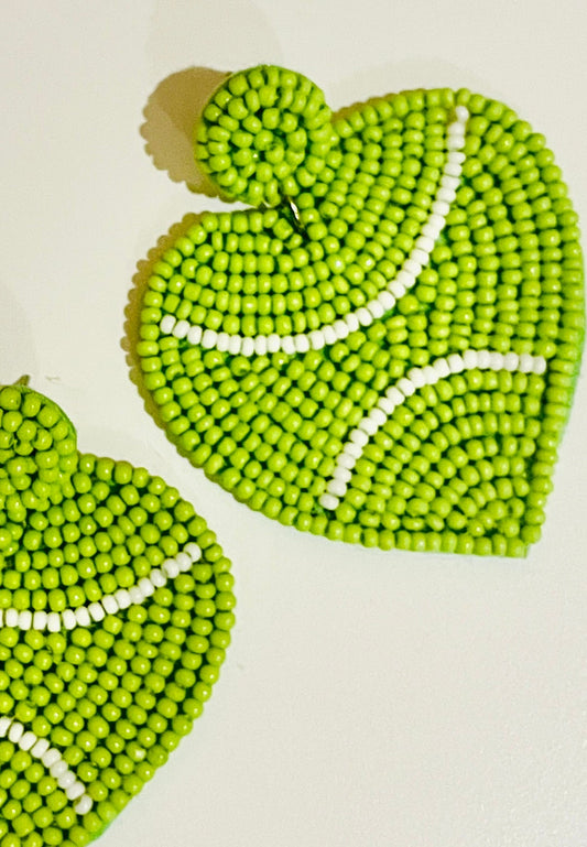 Amanda Bright Designs Heart Shaped tennis beaded earrings