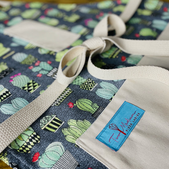 Two Medium Sized Ladies cactus kitchen apron Chloe