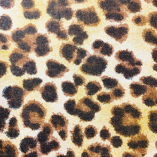 Amanda Bright Designs Kat Apron Denim Leopard Animal Print Red Canvas Pockets Red Strings