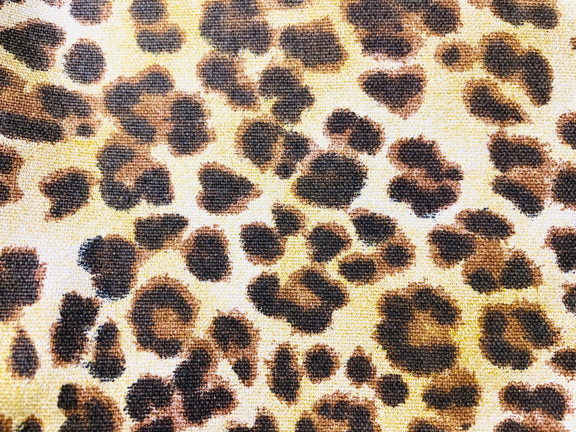 Amanda Bright Designs Kat Apron Denim Leopard Animal Print Red Canvas Pockets Red Strings