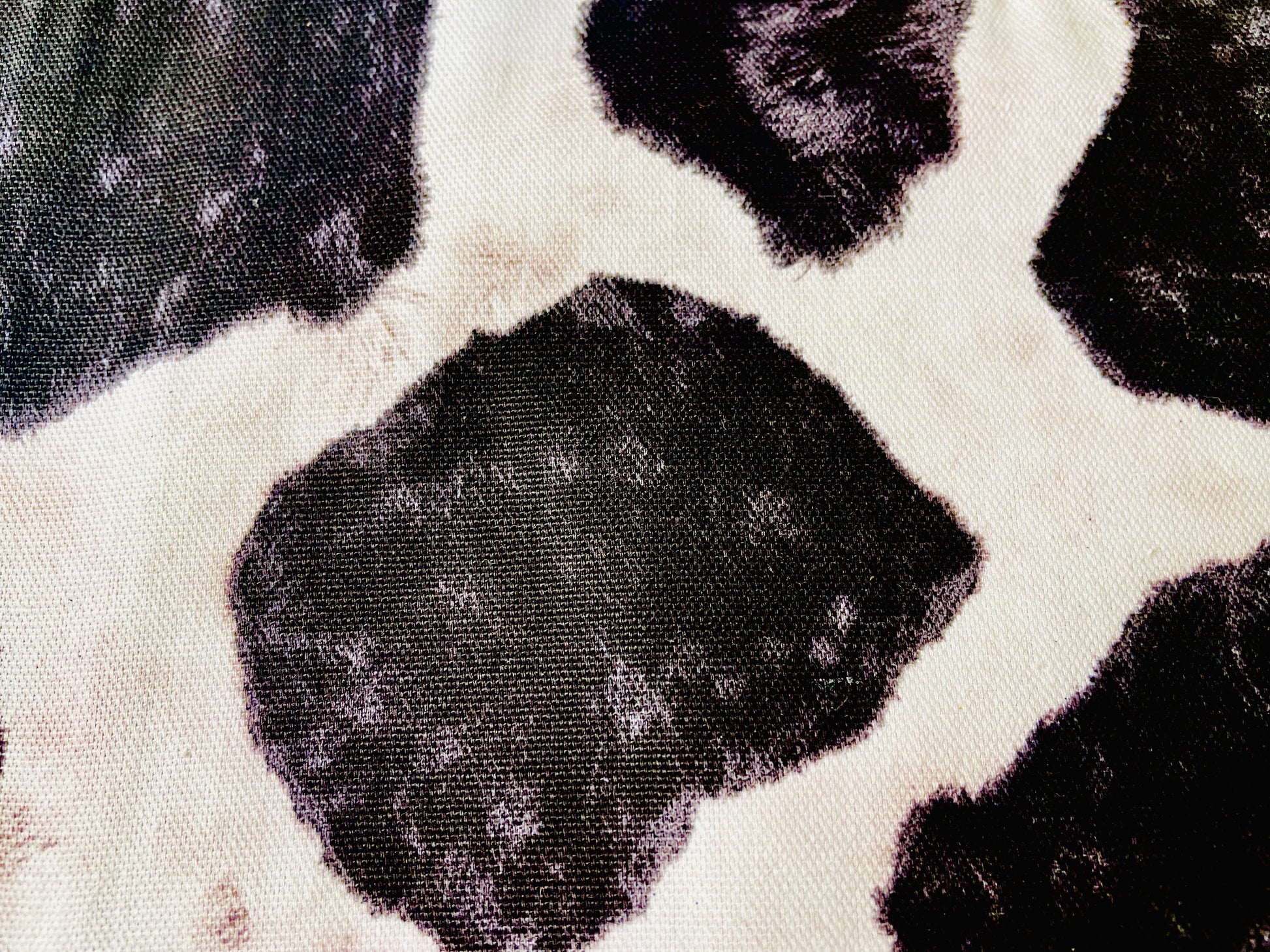 Two Medium Sized Ladies Susan Apron cowhide black and white holstein Susana Dickinson Lady of the Alamo modern farmhouse kitchen fabric pattern